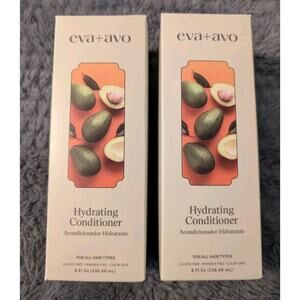 Eva + Avo Hydrating Conditioner All Hair Types 8 FL. Oz. Dry Hair Lot 2 New
